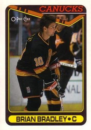 #115 Brian Bradley - Vancouver Canucks - 1990-91 O-Pee-Chee Hockey