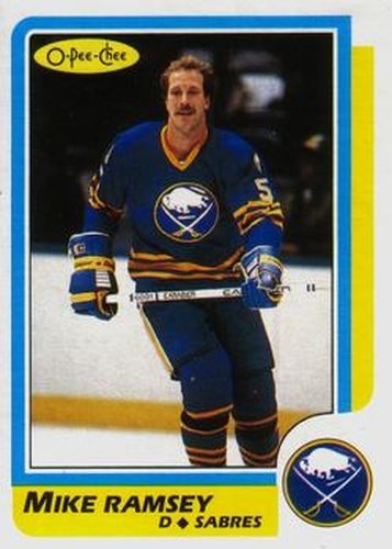 #115 Mike Ramsey - Buffalo Sabres - 1986-87 O-Pee-Chee Hockey
