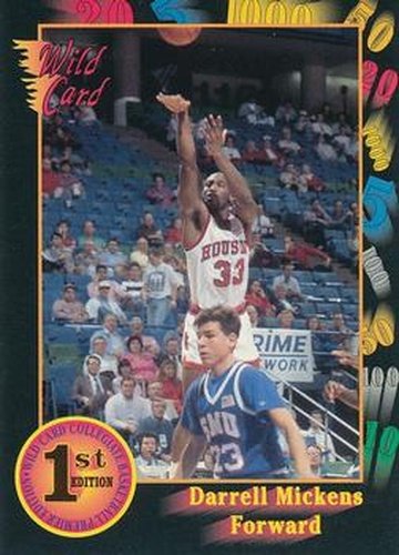 #116 Darrell Mickens - Houston Cougars - 1991-92 Wild Card Basketball