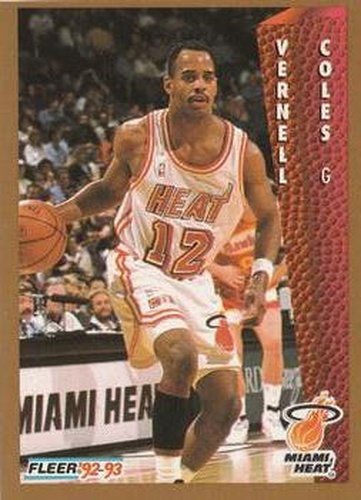 #116 Vernell Coles - Miami Heat - 1992-93 Fleer Basketball