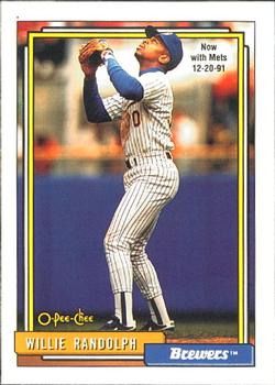 #116 Willie Randolph - Milwaukee Brewers - 1992 O-Pee-Chee Baseball