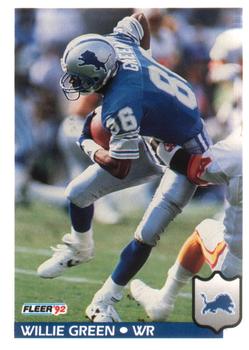 #116 Willie Green - Detroit Lions - 1992 Fleer Football