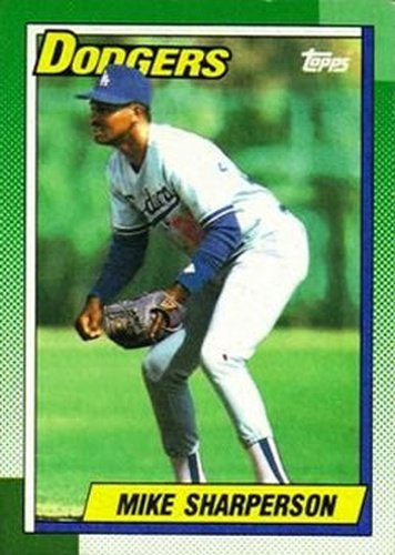 #117 Mike Sharperson - Los Angeles Dodgers - 1990 Topps Baseball