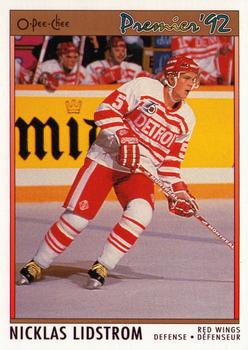 #117 Nicklas Lidstrom - Detroit Red Wings - 1991-92 O-Pee-Chee Premier Hockey