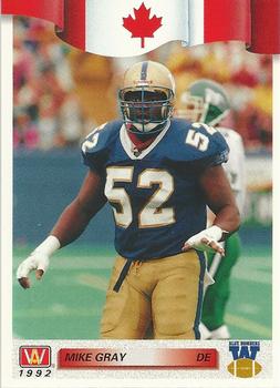 #117 Mike Gray - Winnipeg Blue Bombers - 1992 All World CFL Football
