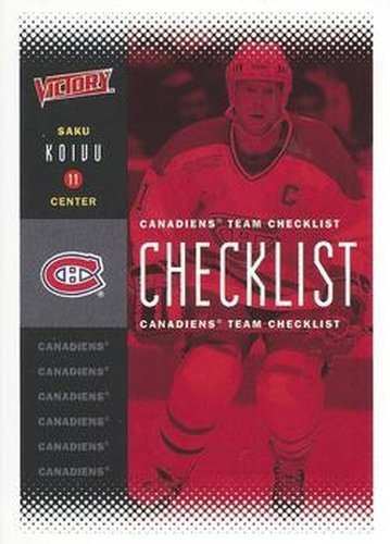 #117 Saku Koivu - Montreal Canadiens - 2000-01 Upper Deck Victory Hockey