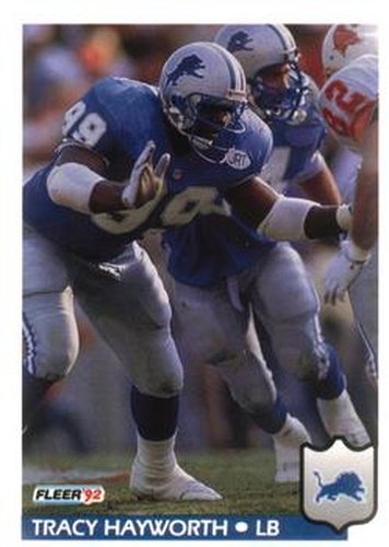#117 Tracy Hayworth - Detroit Lions - 1992 Fleer Football