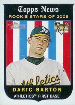 #117 Daric Barton - Oakland Athletics - 2008 Topps Heritage Baseball
