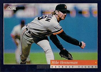 #117 Mike Henneman - Detroit Tigers -1994 Score Baseball