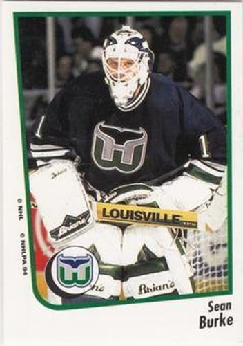 #117 Sean Burke - Hartford Whalers - 1994-95 Panini Hockey Stickers