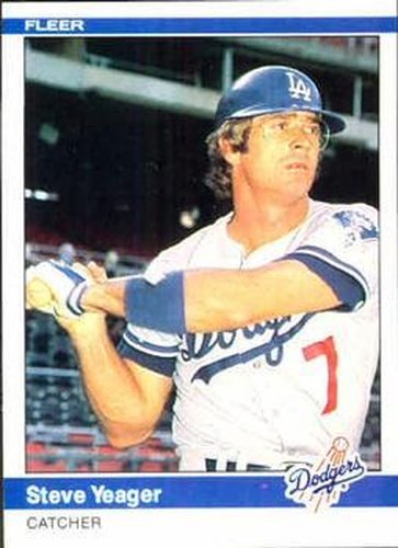 #117 Steve Yeager - Los Angeles Dodgers - 1984 Fleer Baseball