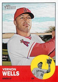 #117 Vernon Wells - Los Angeles Angels - 2012 Topps Heritage Baseball