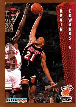 #117 Kevin Edwards - Miami Heat - 1992-93 Fleer Basketball