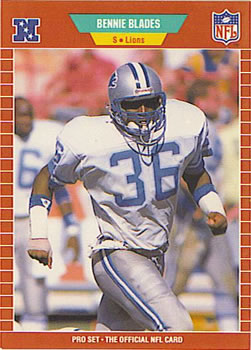 #117 Bennie Blades - Detroit Lions - 1989 Pro Set Football