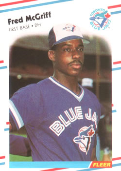 #118 Fred McGriff - Toronto Blue Jays - 1988 Fleer Baseball