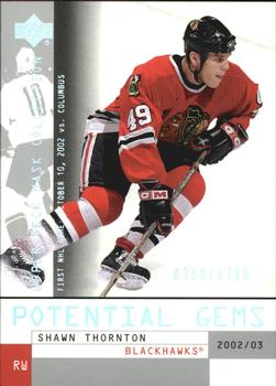 #118 Shawn Thornton - Chicago Blackhawks - 2002-03 Upper Deck Mask Collection Hockey
