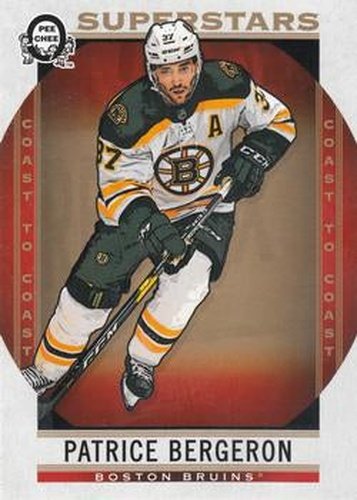 #118 Patrice Bergeron - Boston Bruins - 2018-19 O-Pee-Chee Coast to Coast Hockey