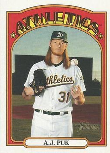#118 A.J. Puk - Oakland Athletics - 2021 Topps Heritage Baseball