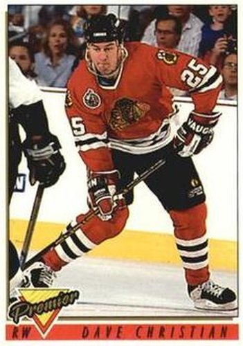 #118 Dave Christian - Chicago Blackhawks - 1993-94 Topps Premier Hockey