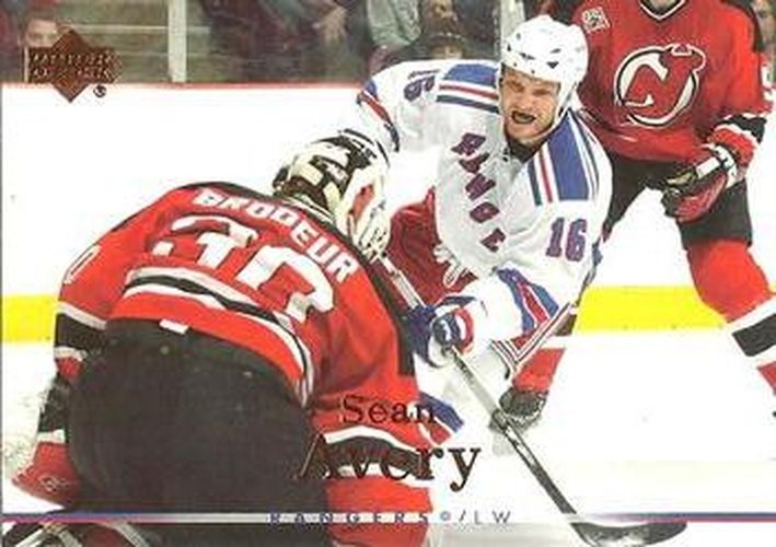 #118 Sean Avery - New York Rangers - 2007-08 Upper Deck Hockey