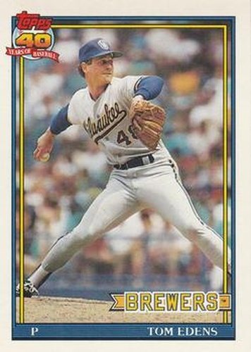 #118 Tom Edens - Milwaukee Brewers - 1991 O-Pee-Chee Baseball