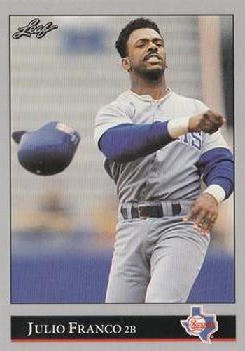 #119 Julio Franco - Texas Rangers - 1992 Leaf Baseball