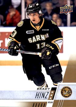 #119 Brady Hinz - Sarnia Sting - 2017-18 Upper Deck CHL Hockey