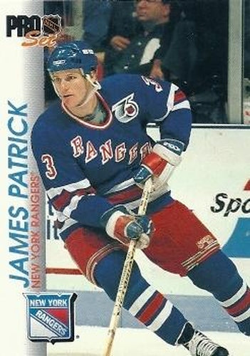 #119 James Patrick - New York Rangers - 1992-93 Pro Set Hockey