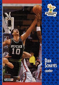 #119 Danny Schayes - Milwaukee Bucks - 1991-92 Fleer Basketball