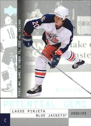 #119 Lasse Pirjeta - Columbus Blue Jackets - 2002-03 Upper Deck Mask Collection Hockey