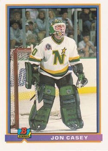#119 Jon Casey - Minnesota North Stars - 1991-92 Bowman Hockey