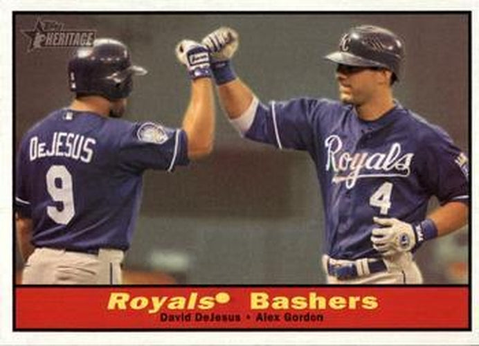 #119 Royals Bashers David DeJesus / Alex Gordon - Kansas City Royals - 2010 Topps Heritage Baseball
