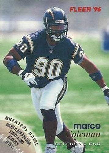 #119 Marco Coleman - San Diego Chargers - 1996 Fleer Football
