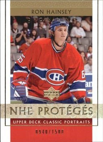 #119 Ron Hainsey - Montreal Canadiens - 2002-03 Upper Deck Classic Portraits Hockey