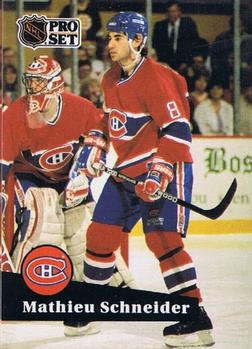 #119 Mathieu Schneider - 1991-92 Pro Set Hockey