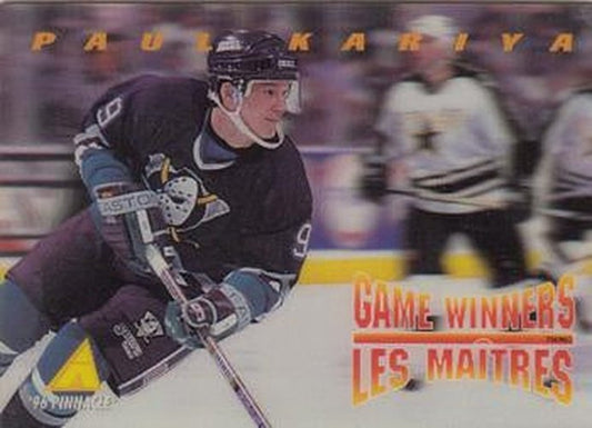 #McD-11 Paul Kariya - Anaheim Mighty Ducks - 1995-96 Pinnacle McDonald's Game Winners Hockey