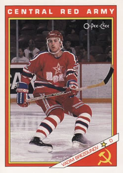 #11R Vadim Brezgunov - CSKA Moscow - 1991-92 O-Pee-Chee Hockey - Sharks & Russians