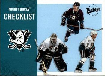 #11 Mighty Ducks Checklist - Anaheim Mighty Ducks - 2000-01 Upper Deck Vintage Hockey