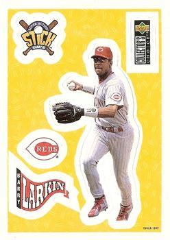 #11 Barry Larkin - Cincinnati Reds - 1997 Collector's Choice Baseball - Stick'Ums
