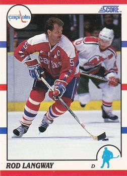 #11 Rod Langway - Washington Capitals - 1990-91 Score Hottest and Rising Stars Hockey