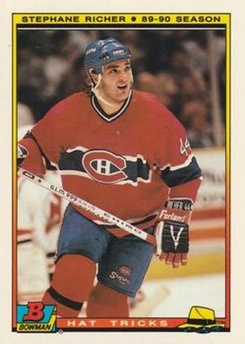 #11 Stephane Richer - Montreal Canadiens - 1990-91 Bowman Hockey - Hat Tricks