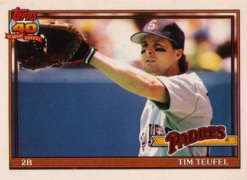 #120T Tim Teufel - San Diego Padres - 1991 Topps Traded Baseball