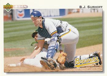 #120 B.J. Surhoff - Milwaukee Brewers - 1992 Upper Deck Baseball