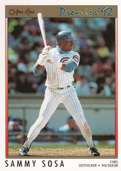 #120 Sammy Sosa - Chicago Cubs - 1992 O-Pee-Chee Premier Baseball