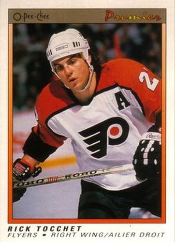 #120 Rick Tocchet - Philadelphia Flyers - 1990-91 O-Pee-Chee Premier Hockey
