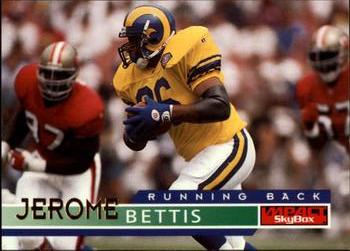 #120 Jerome Bettis - St. Louis Rams - 1995 SkyBox Impact Football