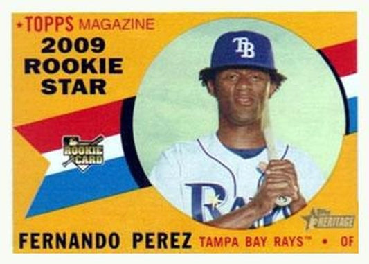 #120 Fernando Perez - Tampa Bay Rays - 2009 Topps Heritage Baseball