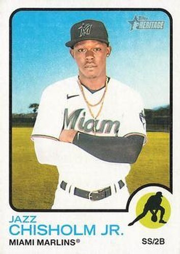 #120 Jazz Chisholm Jr. - Miami Marlins - 2022 Topps Heritage Baseball