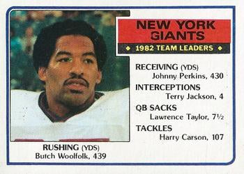 #120 Butch Woolfolk - New York Giants - 1983 Topps Football