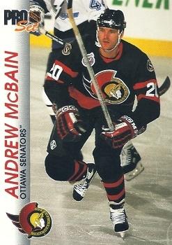 #120 Andrew McBain - Ottawa Senators - 1992-93 Pro Set Hockey